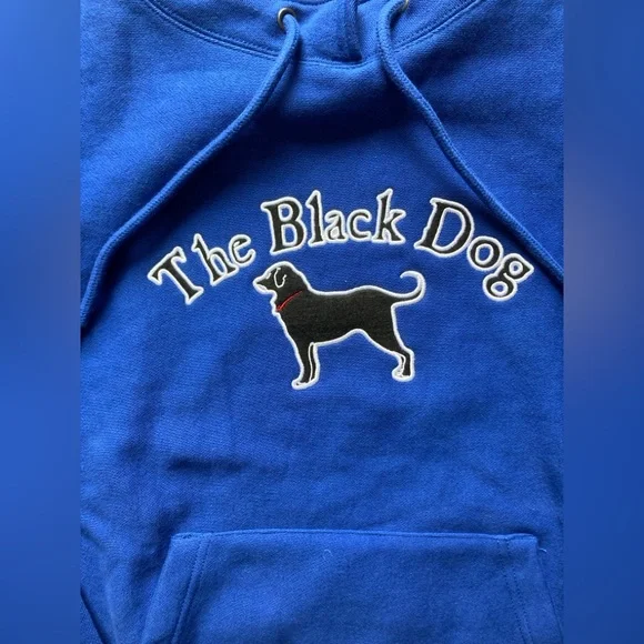 The Black Dog Mock Neck Royal Blue Pullover Heavy Sweatshirt Mens Medium Pockets - Picture 2 of 10
